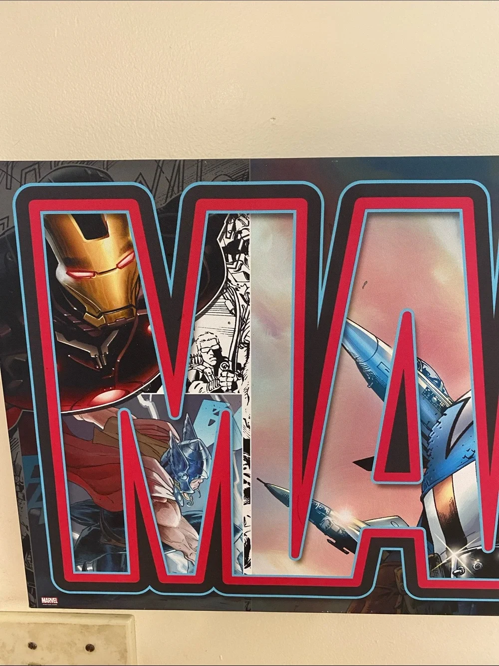 Marvel Comics Avengers Logo Canvas Wall Art 30 x 12 inches